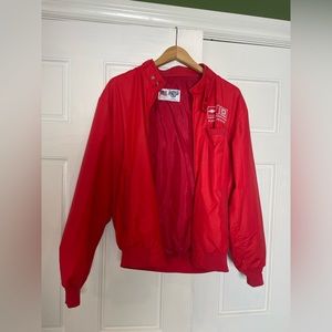 Red MBA Large Vintage Motorsports Windbreaker Jacket